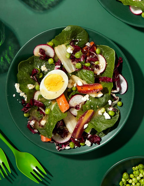 salad with egg plate